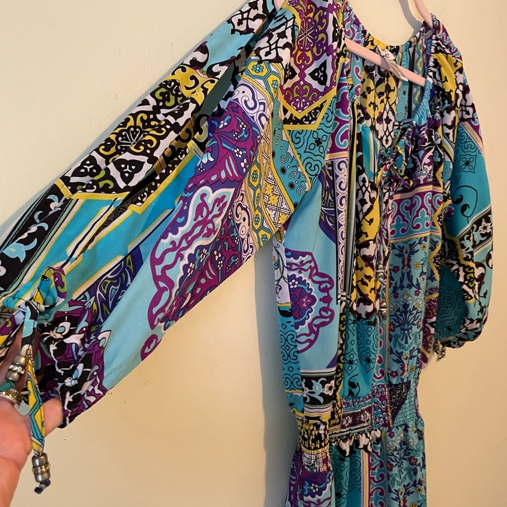 Cache Colorful Patterned Long Sleeve Dress - Picture 13 of 16
